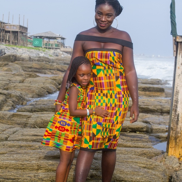 Matching Mom and Daughter Kente Dresses - Picture 3 of 8